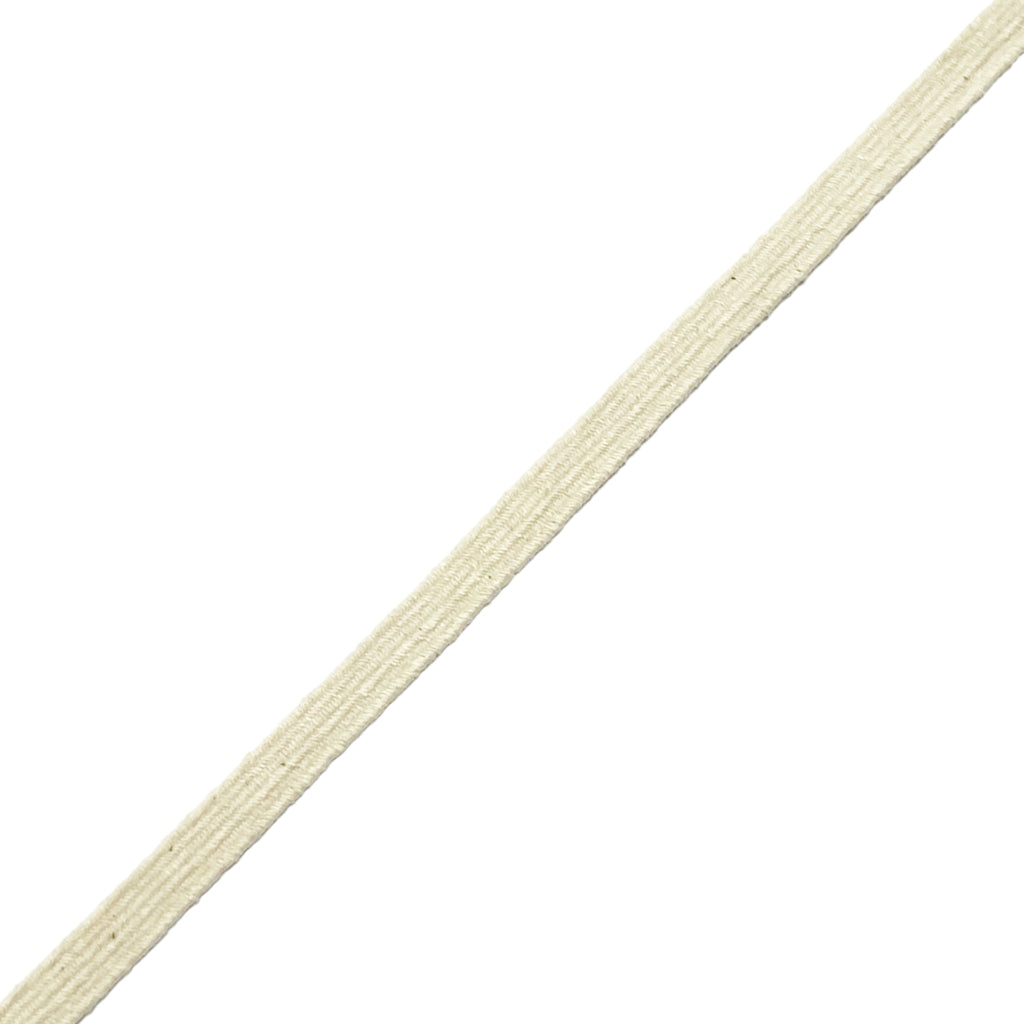 Cotton Braided Elastic 6mm, 8mm - Natural Colour (by the yard)