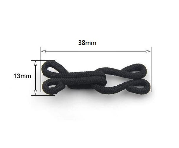 Covered Hook and Eye - 38mm long (10 sets)