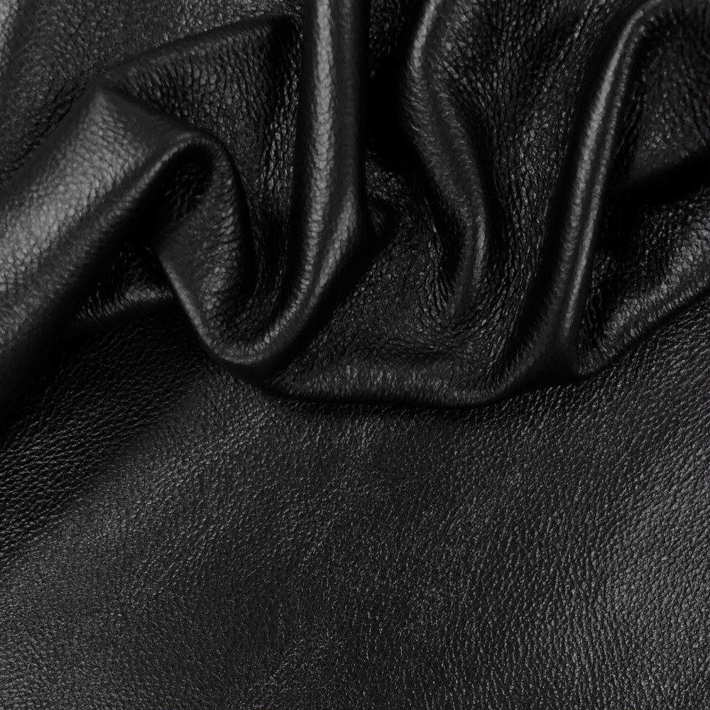 4oz (1.6mm) Glossy Black Pebble Cow Leather (per square foot)