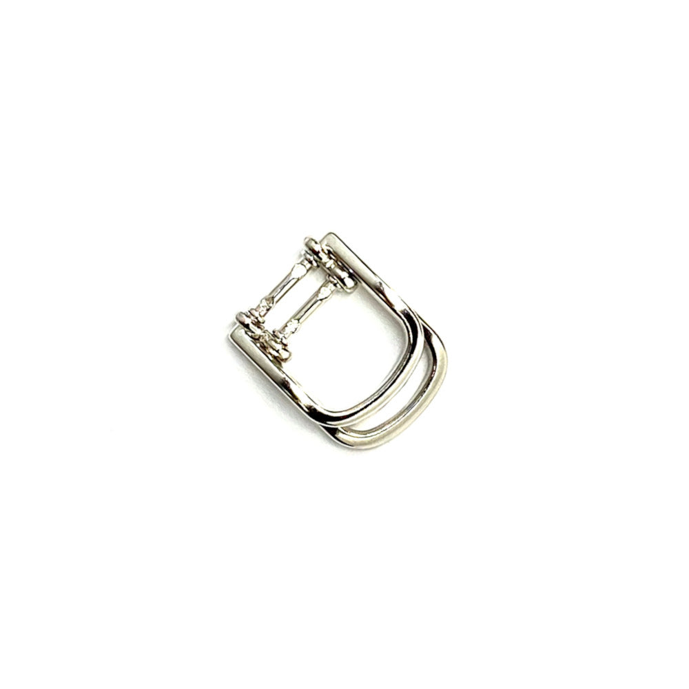 Silver Finish 1/2" Rounded Double D-Ring Buckle