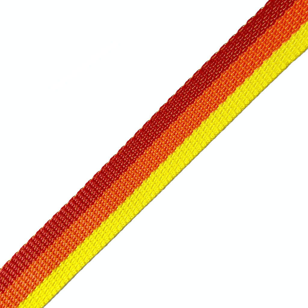 1" Polypropylene Webbing - Striped Red/Orange/Yellow (By the Yard)