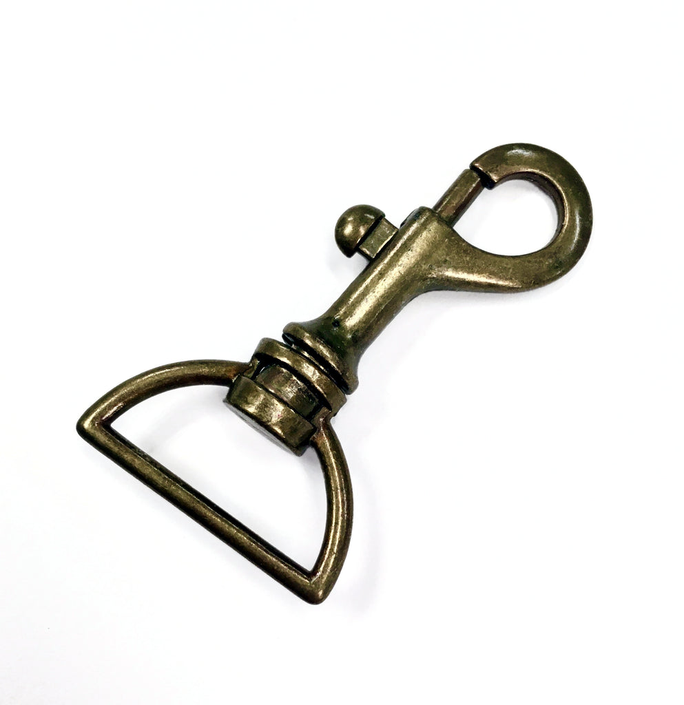 1" Medium Weight Antique Brass Trigger Swivel Hook