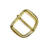 Rounded Rectangular End Bar Buckle - Brass Finish (1-1/2", 1-3/8", 3/4")
