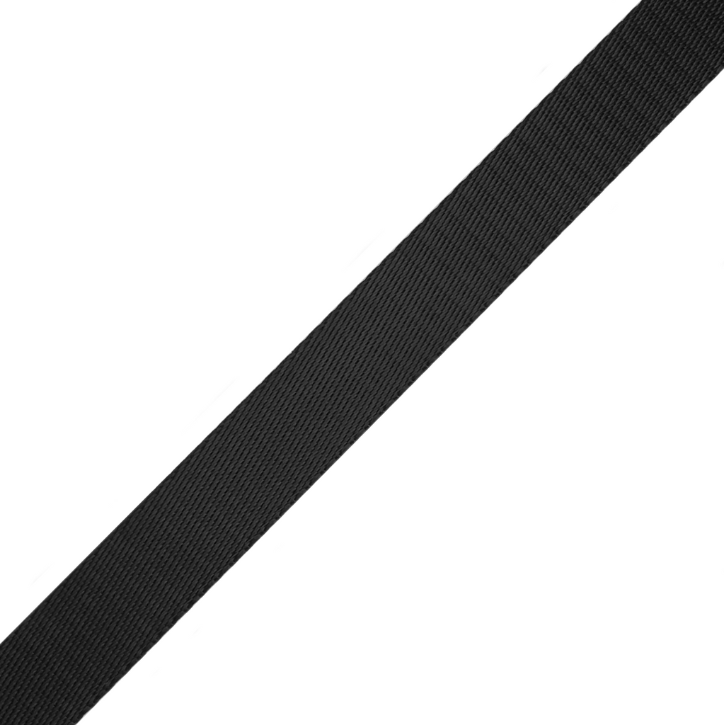 1" Polyester Webbing - Black (by the yard)