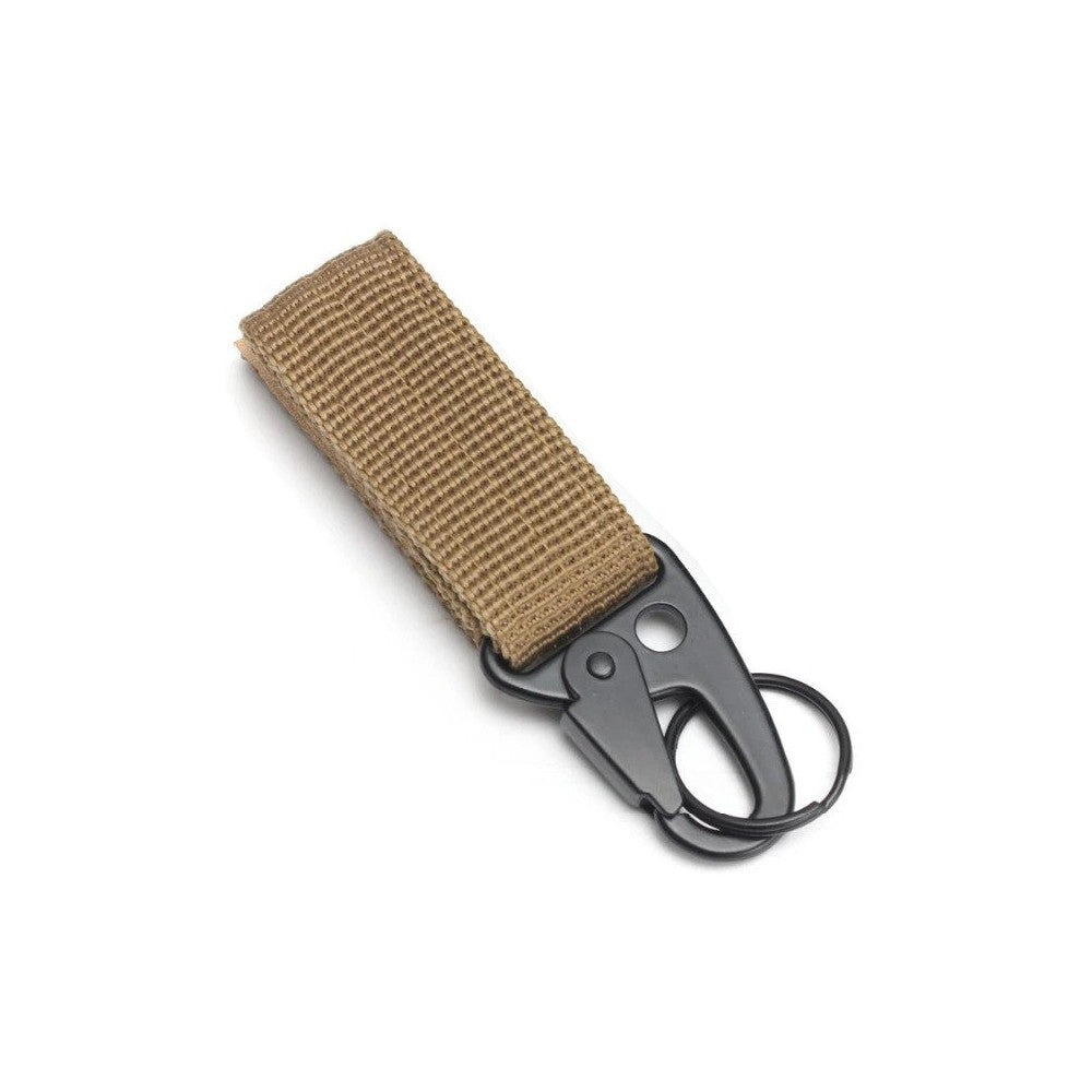 1 Nylon Webbing Metal Belt Hook>Khaki - Sewing Supply Depot